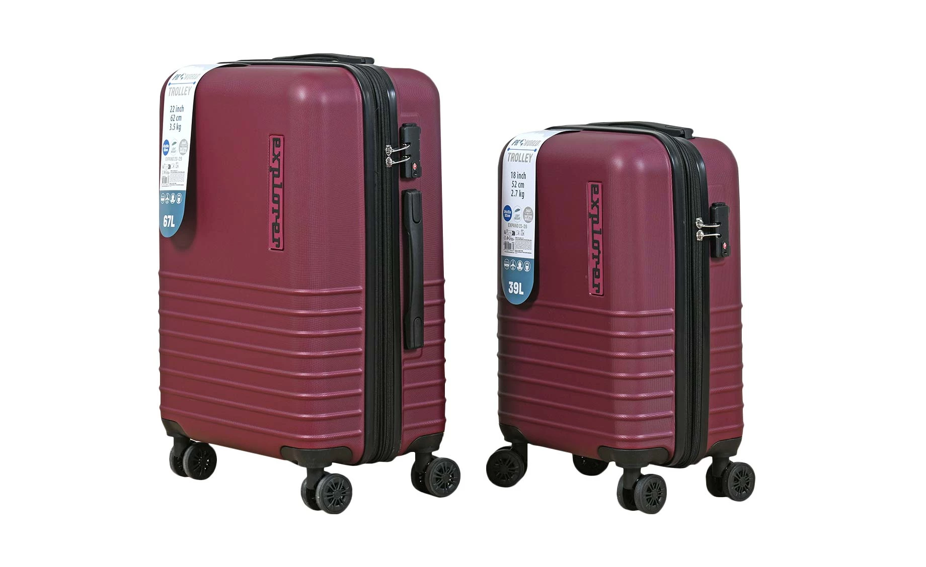 Kofer Explorer 43x26x62cm tamno crveni