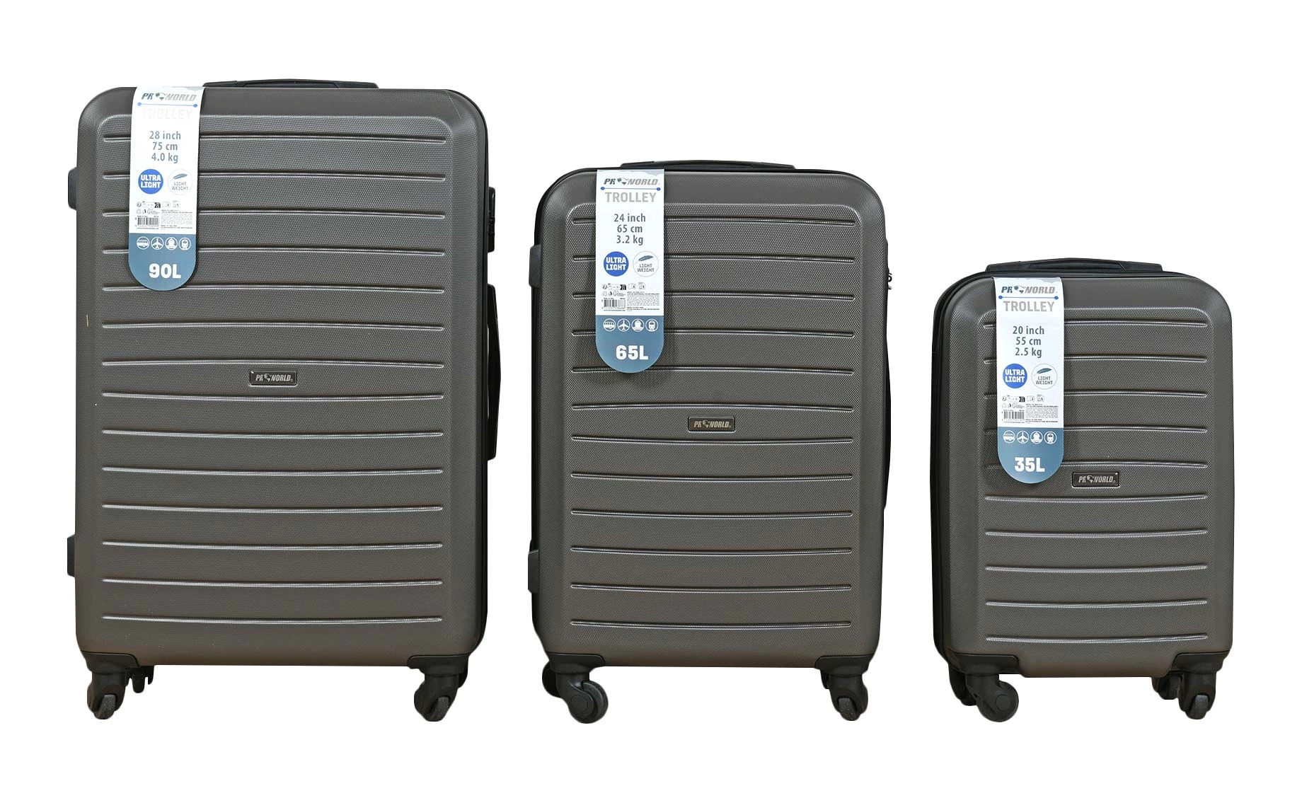 Kofer ProWorld 51x28x76cm tamno sivi