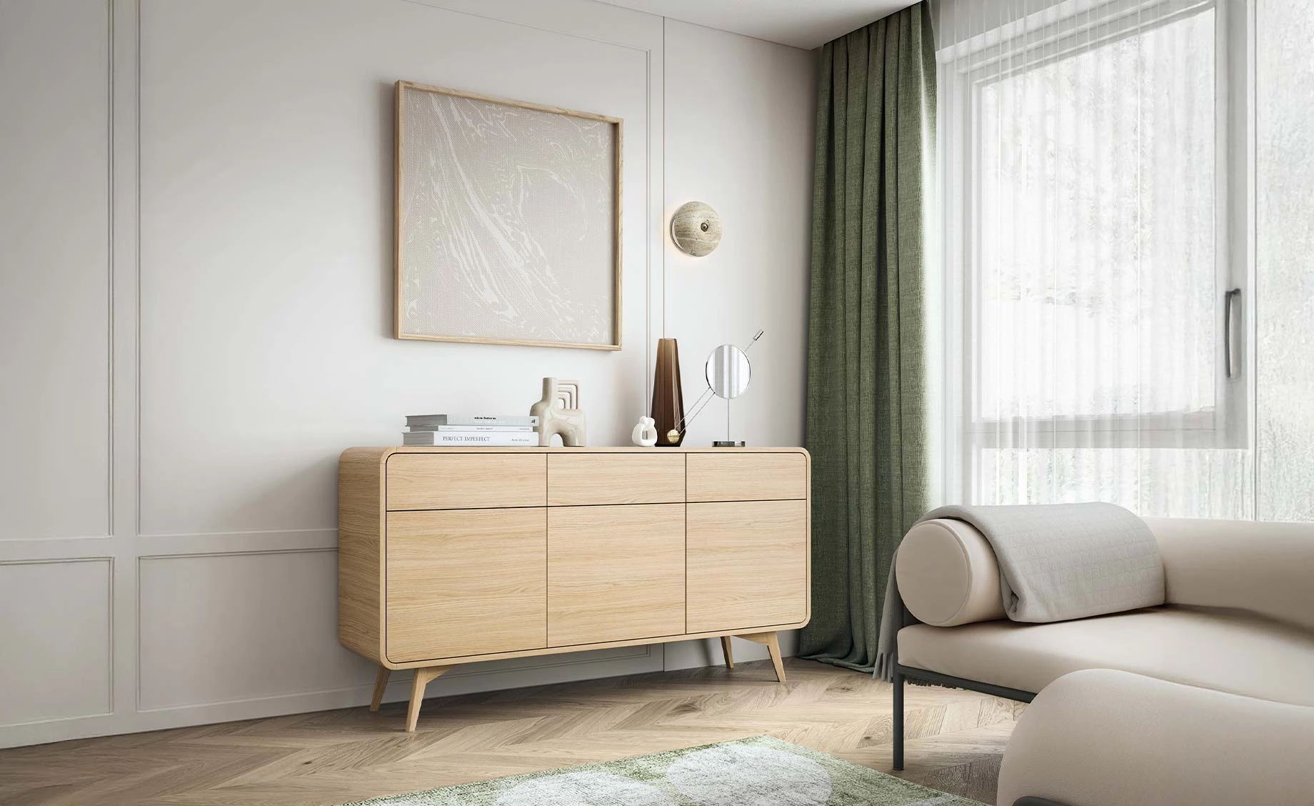 Helion komoda 160x39x84 cm natur