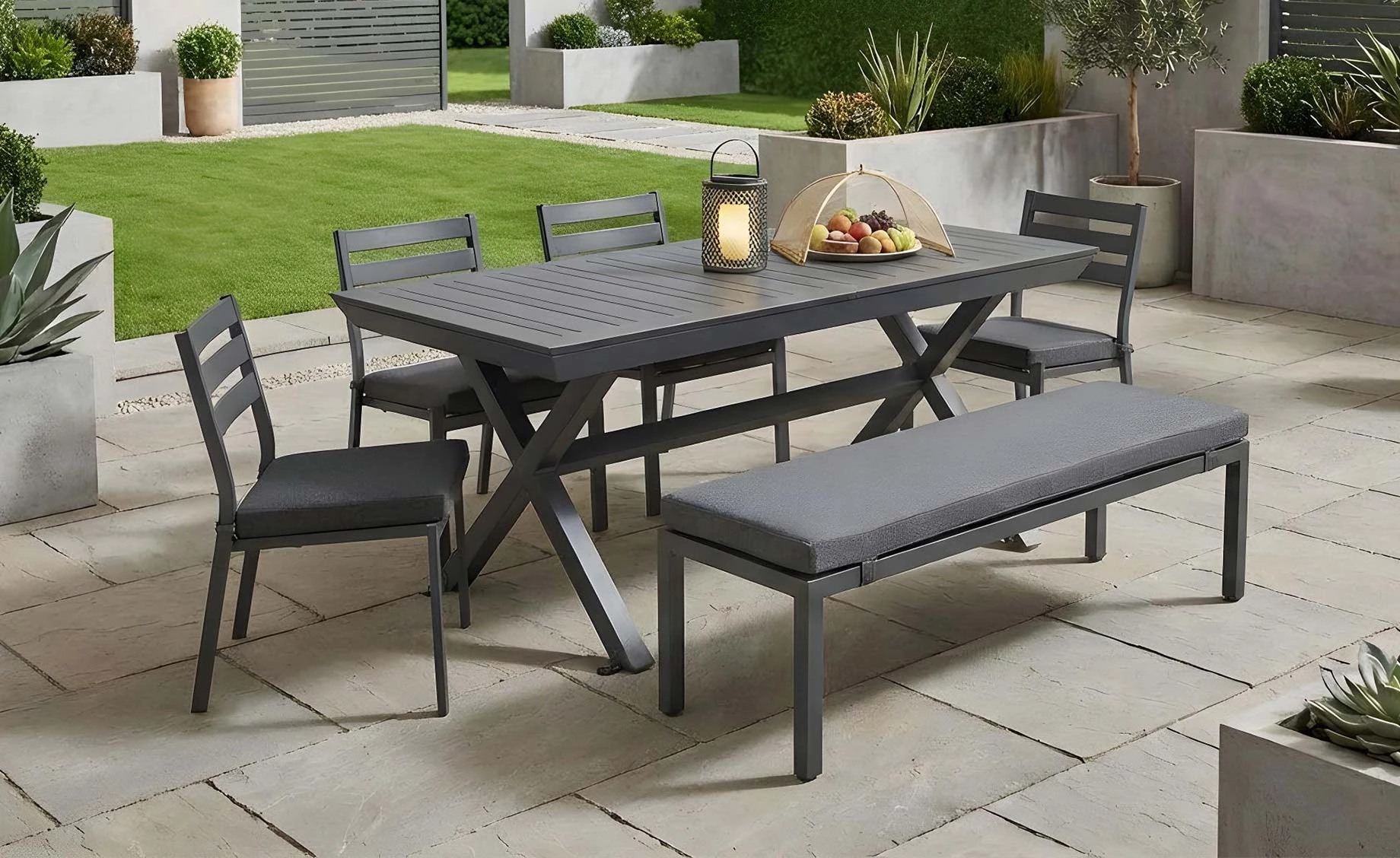 Marbella aluminijski stol na razvlačenje 194(264)x100x75 cm - antracit