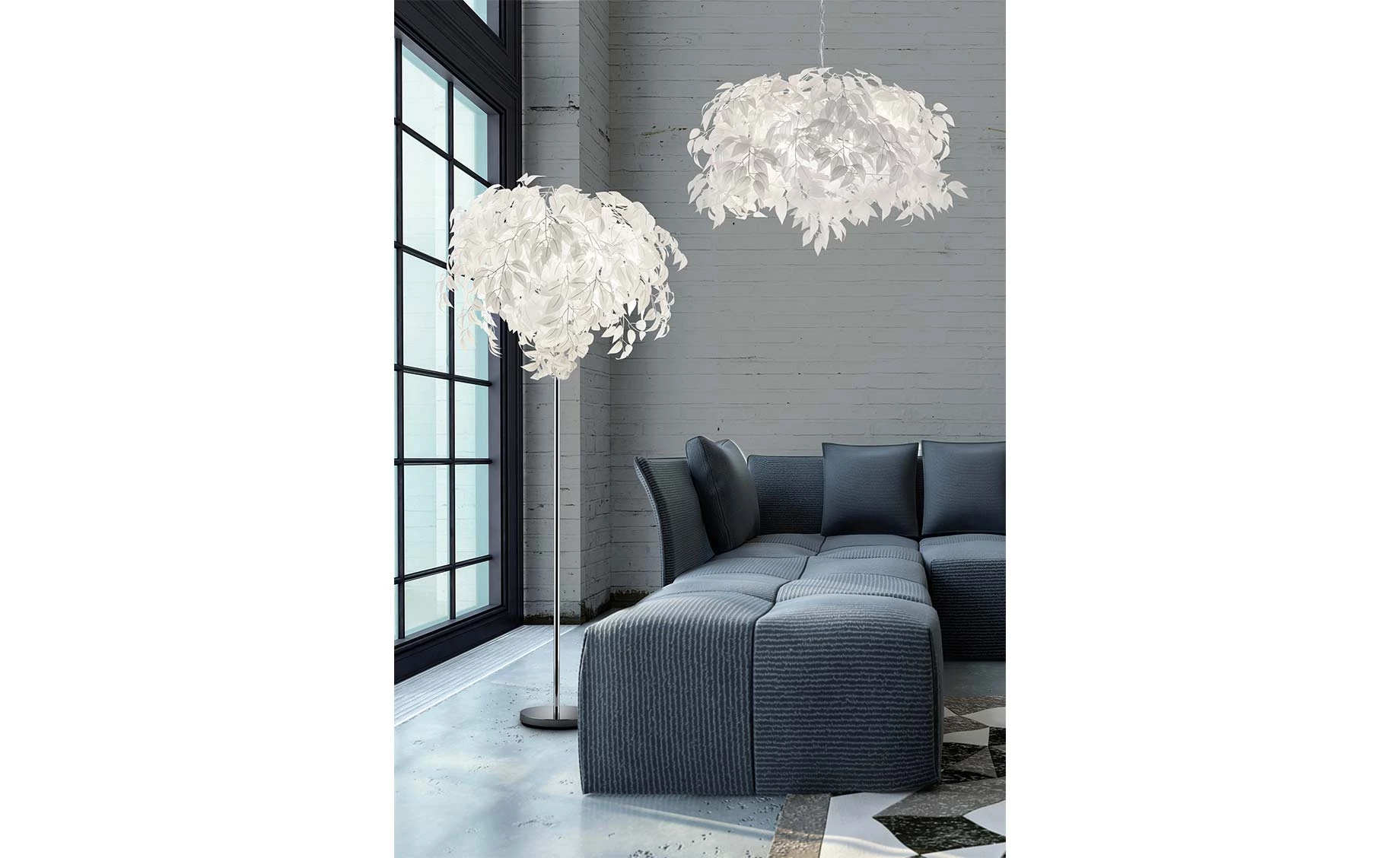 Viseća lampa Leavy bela