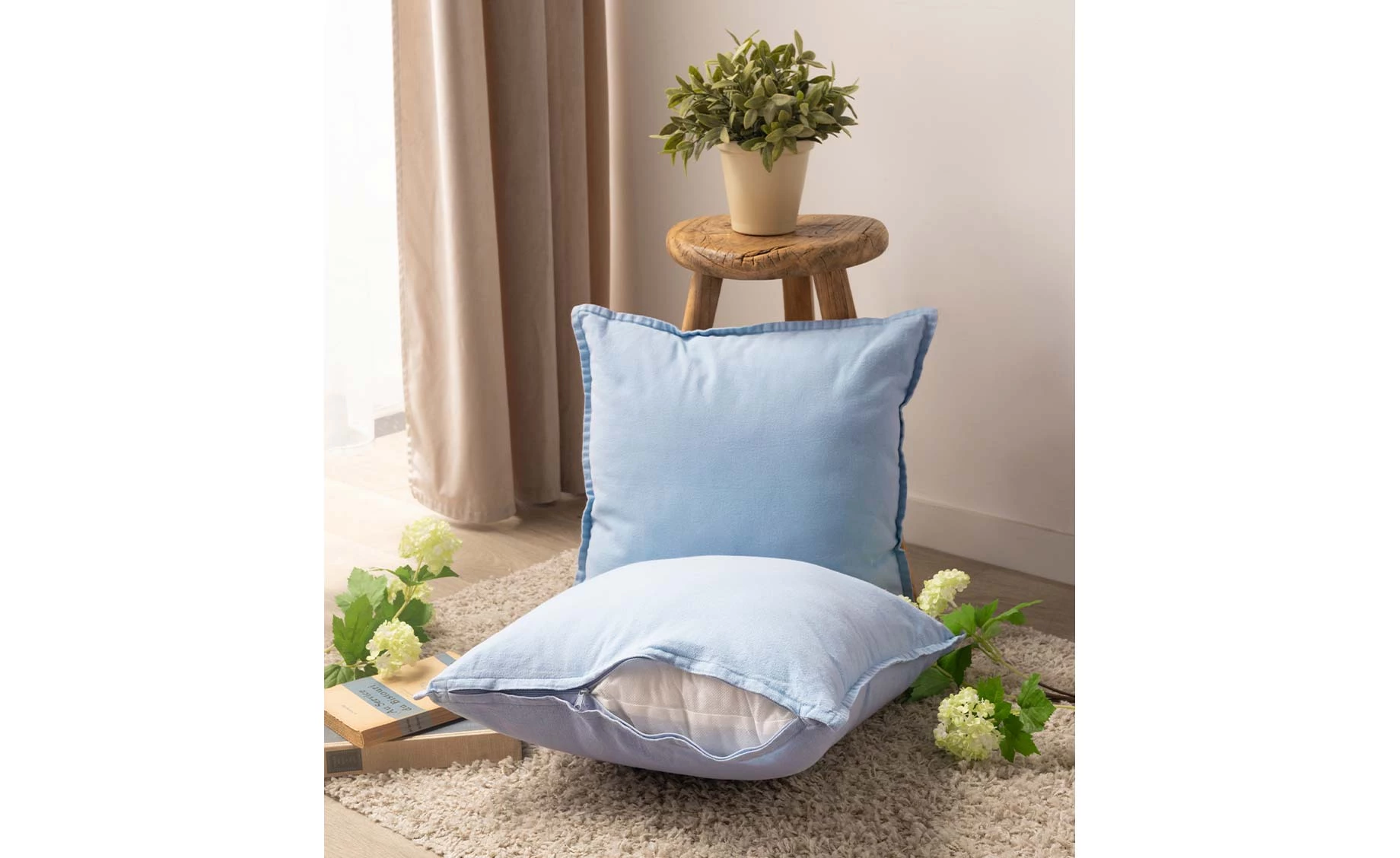 Jastuk Stonewash 45x45cm plavi