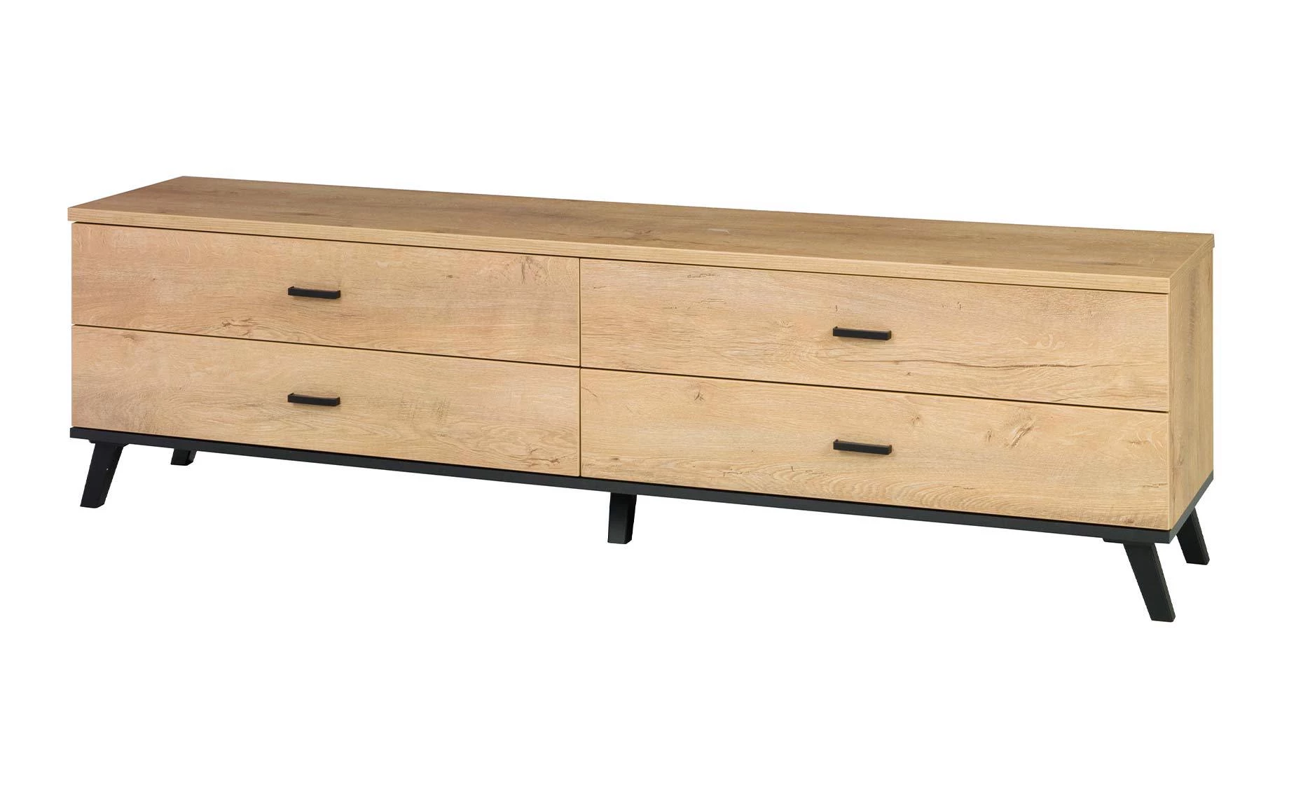 John II tv komoda 4 fioke 181x40x50 cm hrast/crna