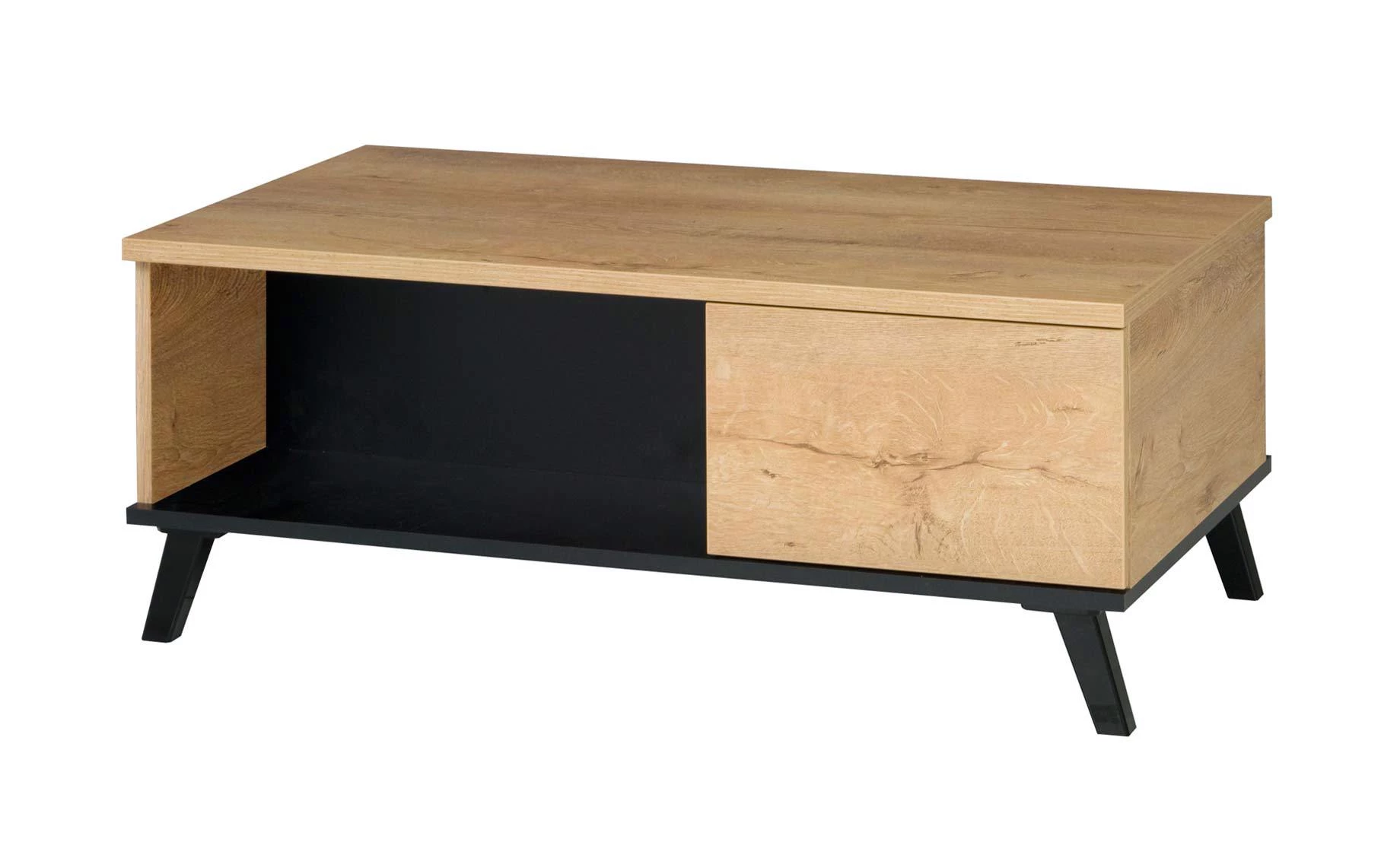 John II klub sto 1 polica 101x61x40 cm hrast/crna