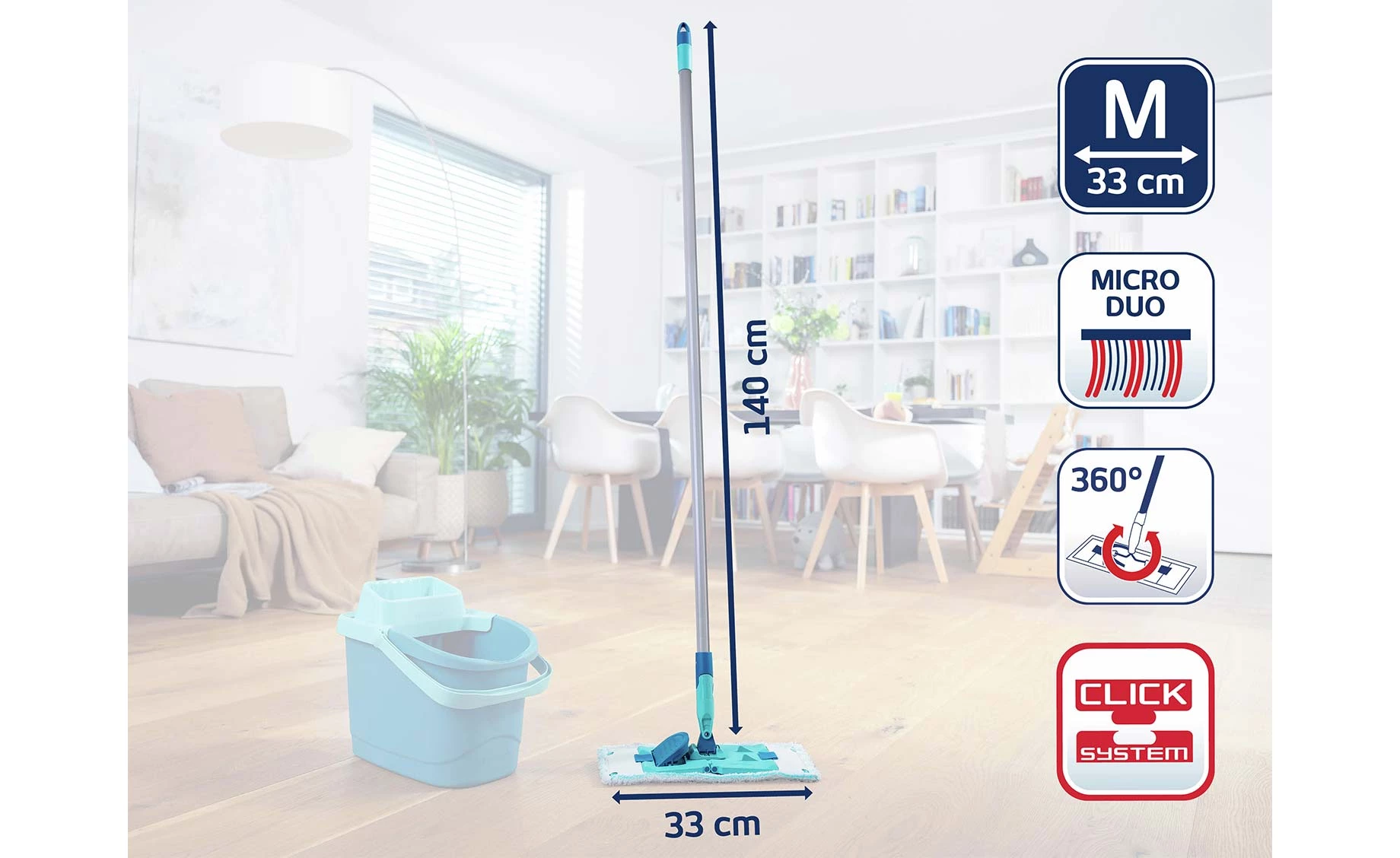 Čistač podova Power Clean M 33cm plavi