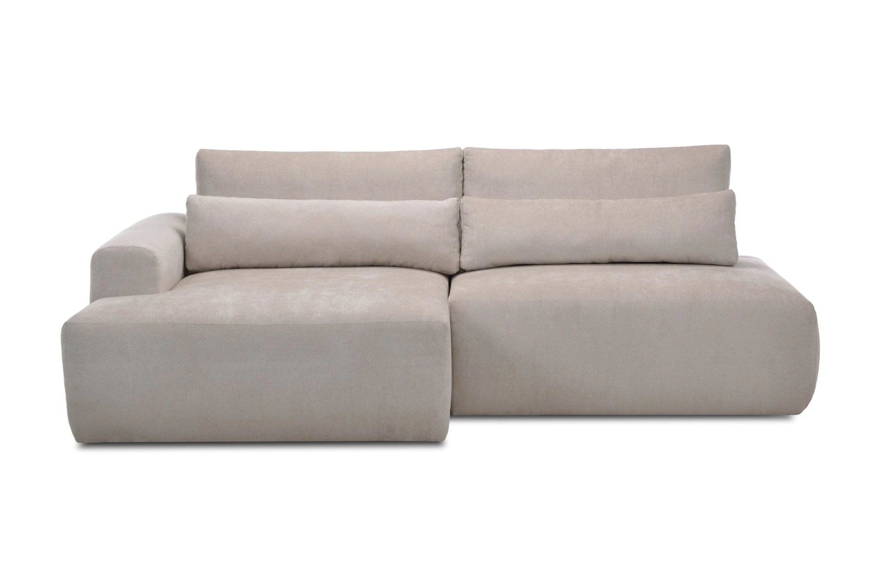 Syrenne kutna garnitura s ležajem i spremnikom 246x152x87 cm bež lijeva