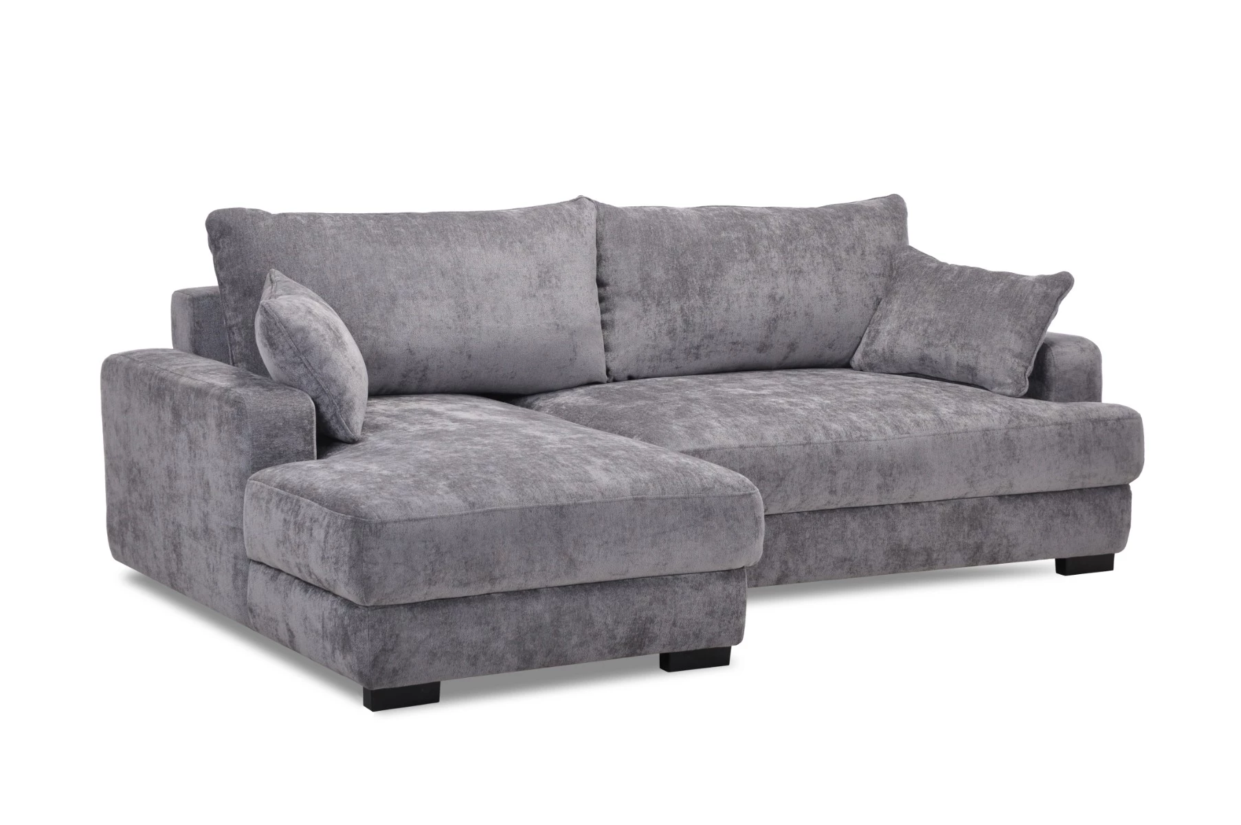 Side ugaona garnitura sa ležajem i prostorom za odlaganje 237x147x85 cm siva leva