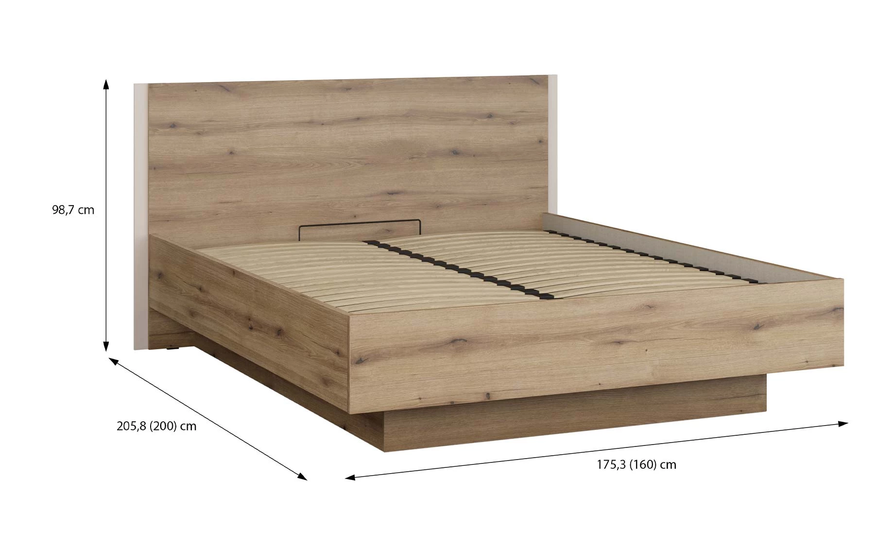 Collet krevet podnica/spremnik 160x200 cm oak/sand