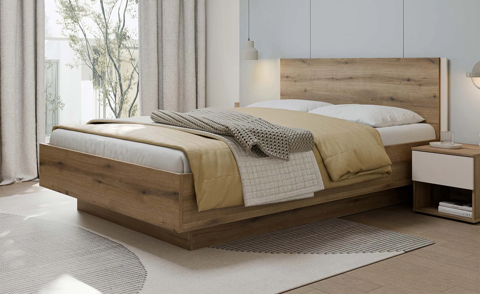 Collet krevet podnica/spremnik 160x200 cm oak/sand