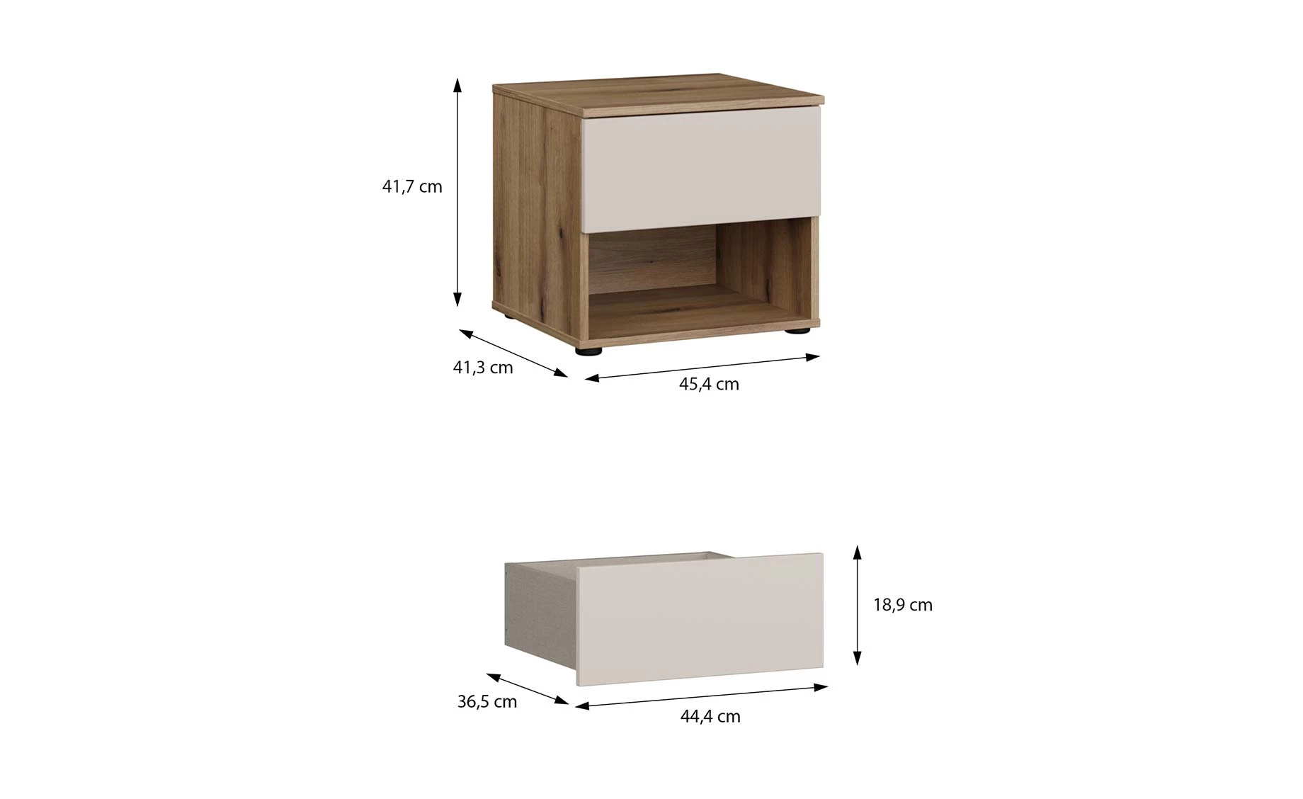 Collet noćni ormarić 1 fioka 45x41x41 cm oak/sand