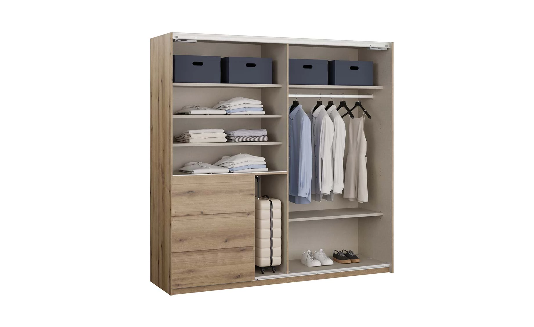 Collet klizni ormar 200x61x200 cm oak/sand