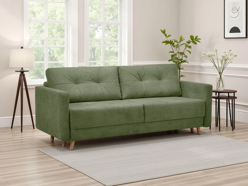 Scandi trosed sa ležajem i prostorom za odlaganje 218x92x91 cm zelena