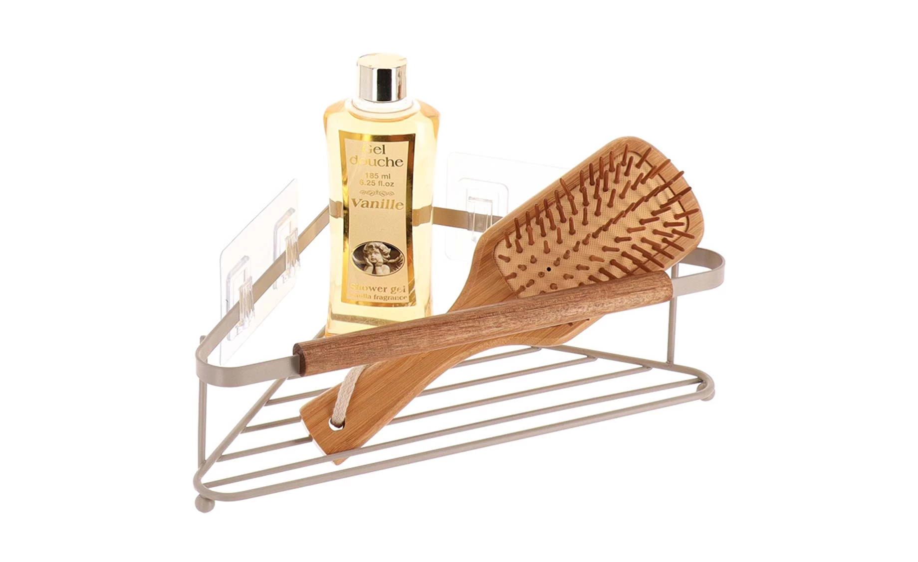 Kupatilska korpa za tuš Acacia ugaona bež