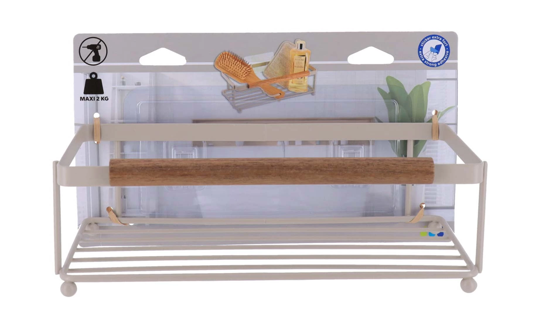 Kupatilska korpa za tuš Acacia pravougaona bež