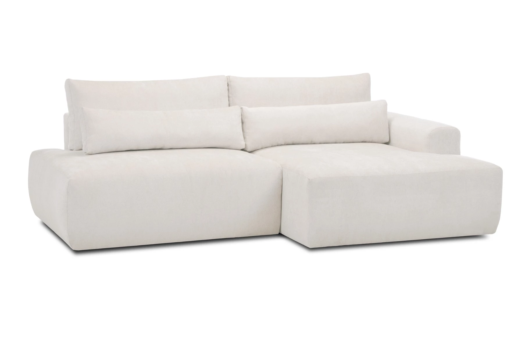 Syrenne ugaona garnitura sa ležajem i prostorom za odlaganje 246x152x87 cm svetlo bež desna