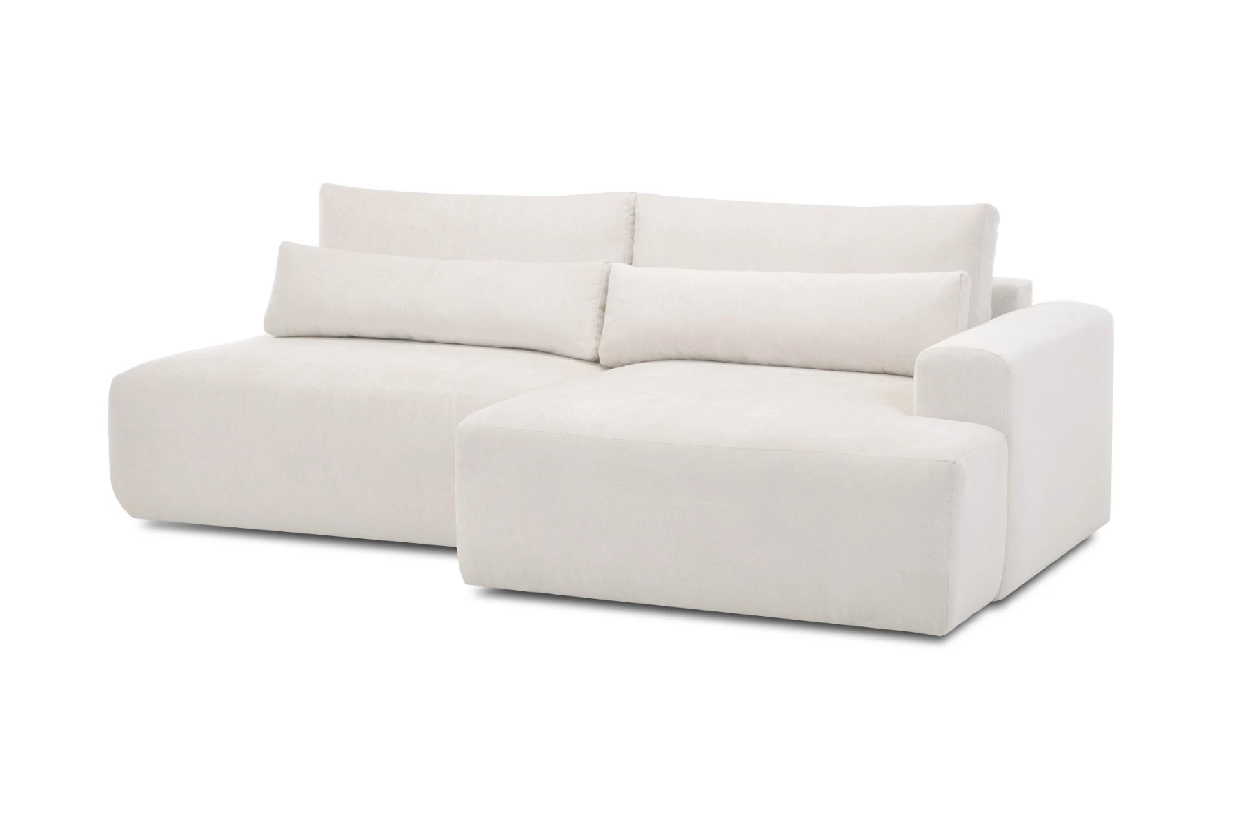 Syrenne ugaona garnitura sa ležajem i prostorom za odlaganje 246x152x87 cm svetlo bež desna