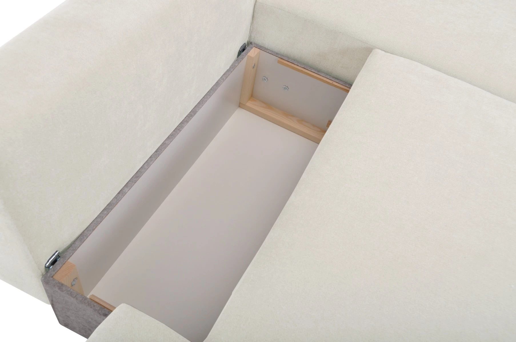 Syrenne ugaona garnitura sa ležajem i prostorom za odlaganje 246x152x87 cm svetlo bež desna