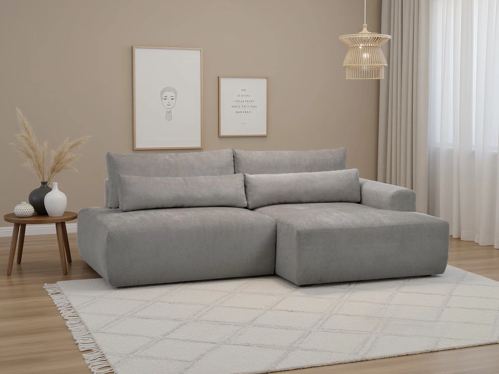 Syrenne ugaona garnitura sa ležajem i prostorom za odlaganje 246x152x87 cm taupe desna