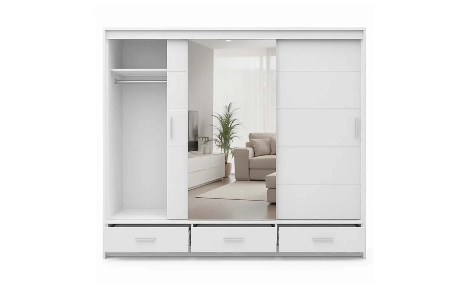 Rossa klizni ormar 254x63x215 cm bela