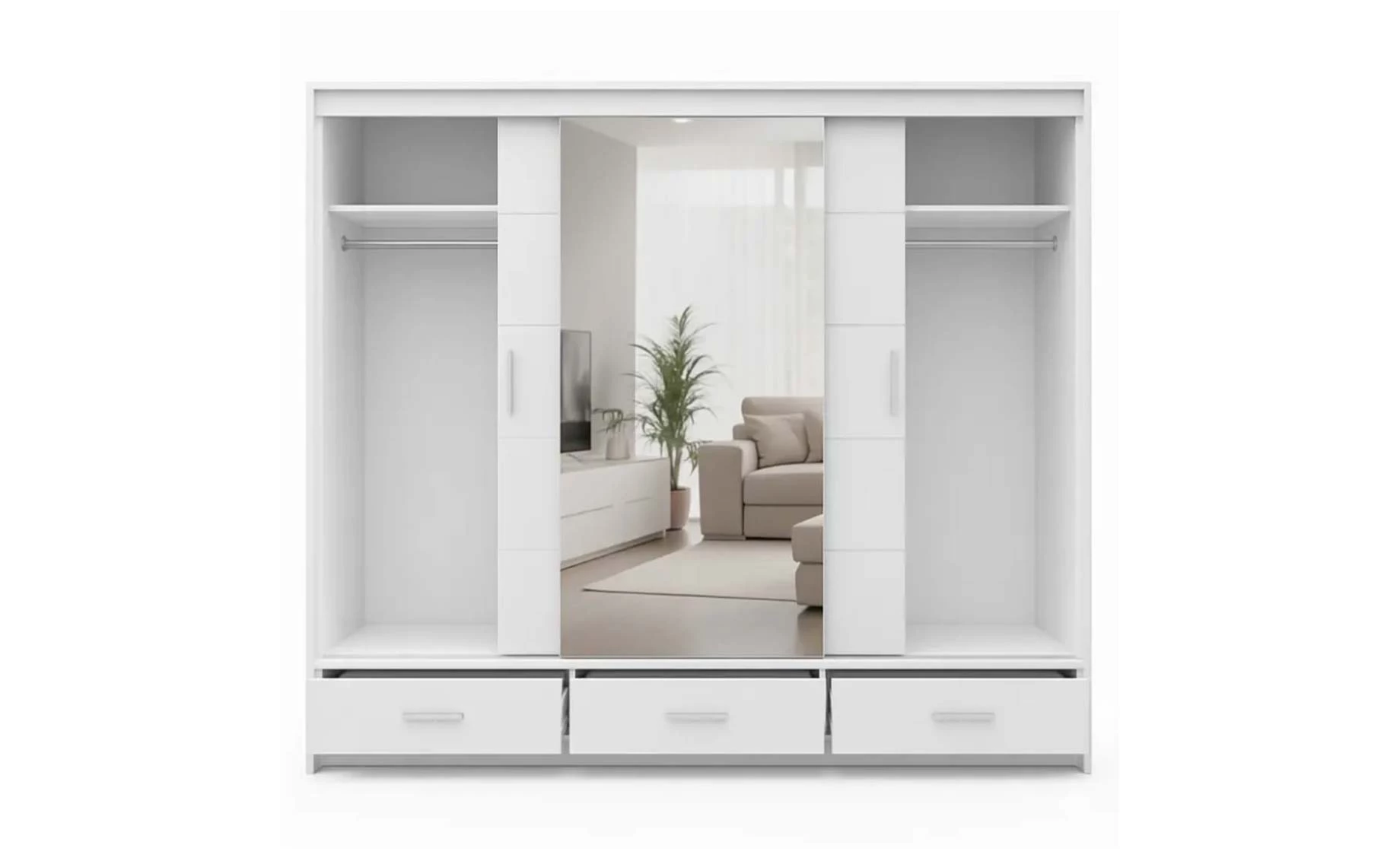 Rossa klizni ormar 254x63x215 cm bela