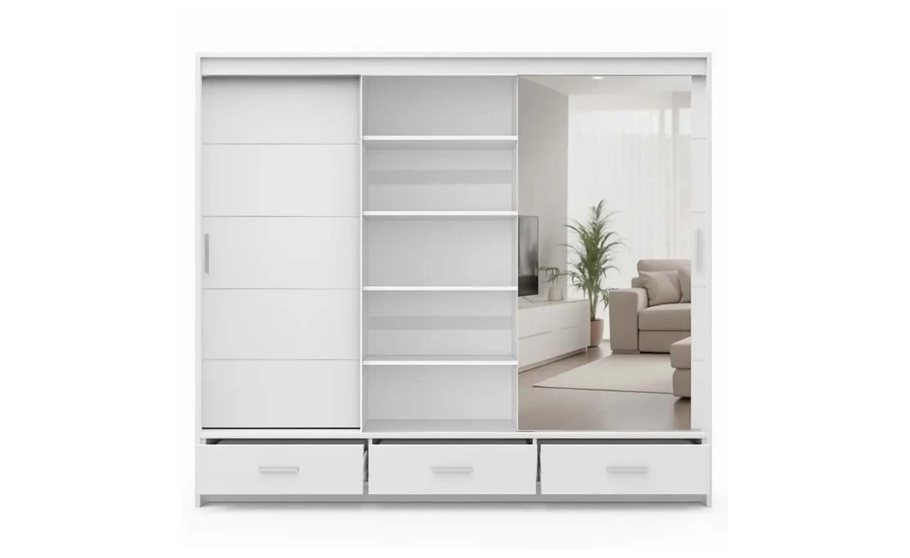 Rossa klizni ormar 254x63x215 cm bela