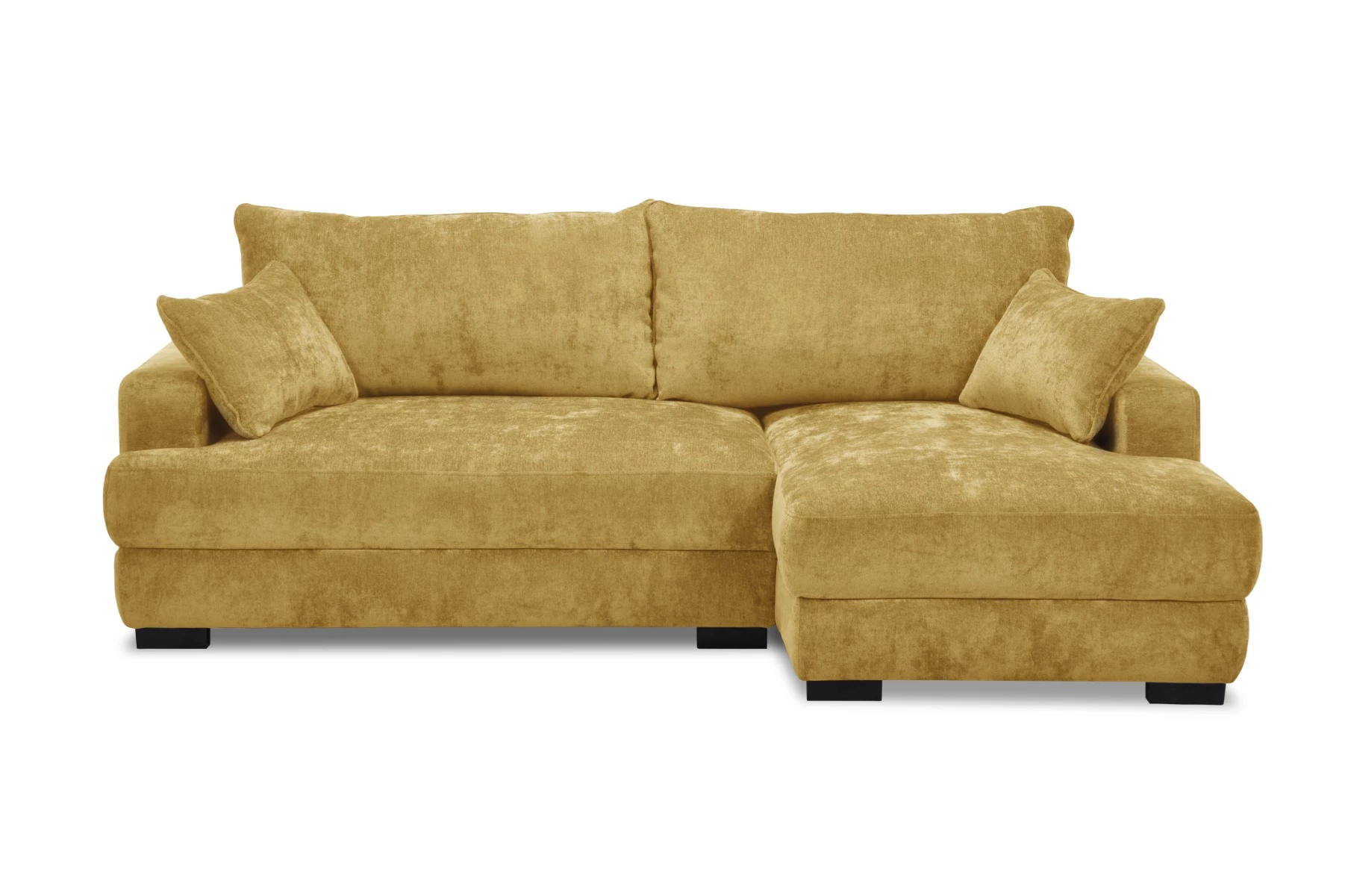 Side ugaona garnitura sa ležajem i prostorom za odlaganje 237x147x85 cm žuta desna