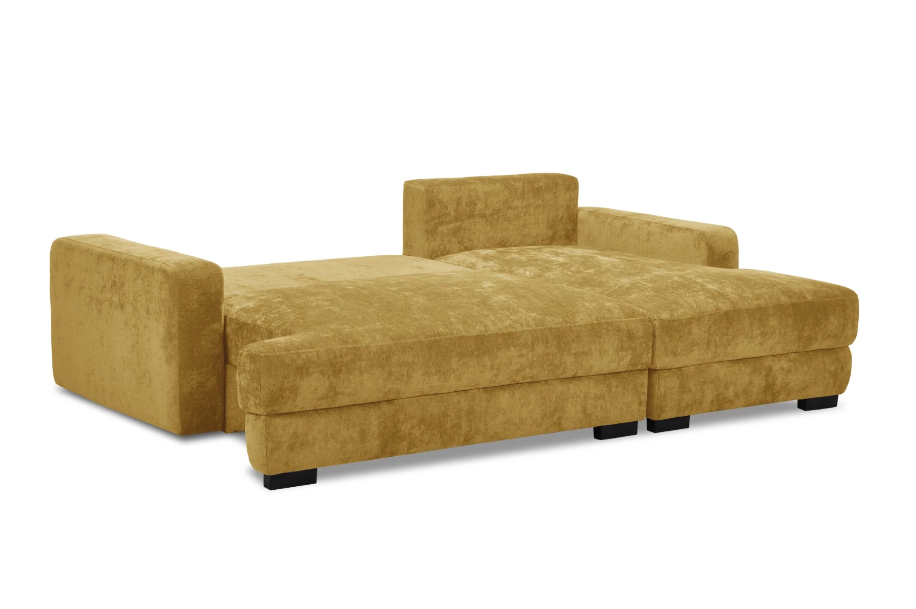 Side ugaona garnitura sa ležajem i prostorom za odlaganje 237x147x85 cm žuta desna