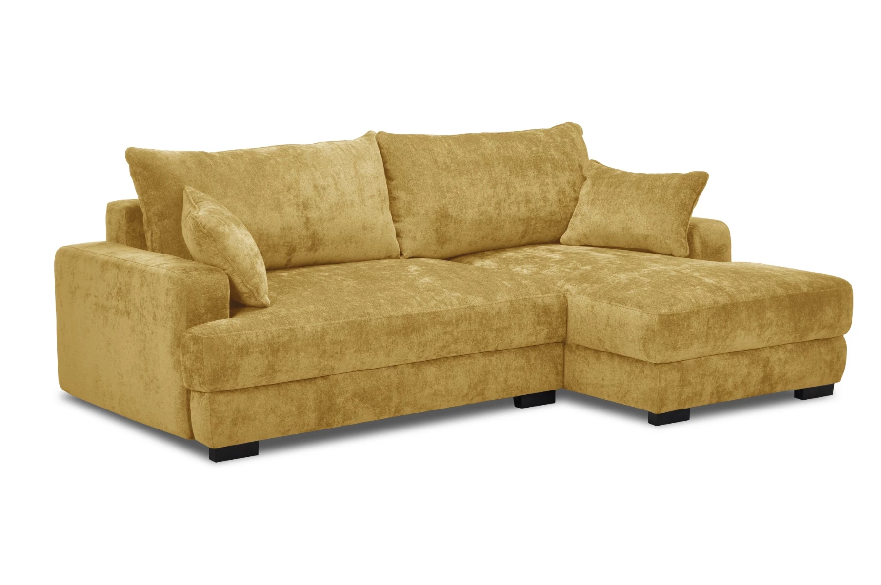 Side ugaona garnitura sa ležajem i prostorom za odlaganje 237x147x85 cm žuta desna