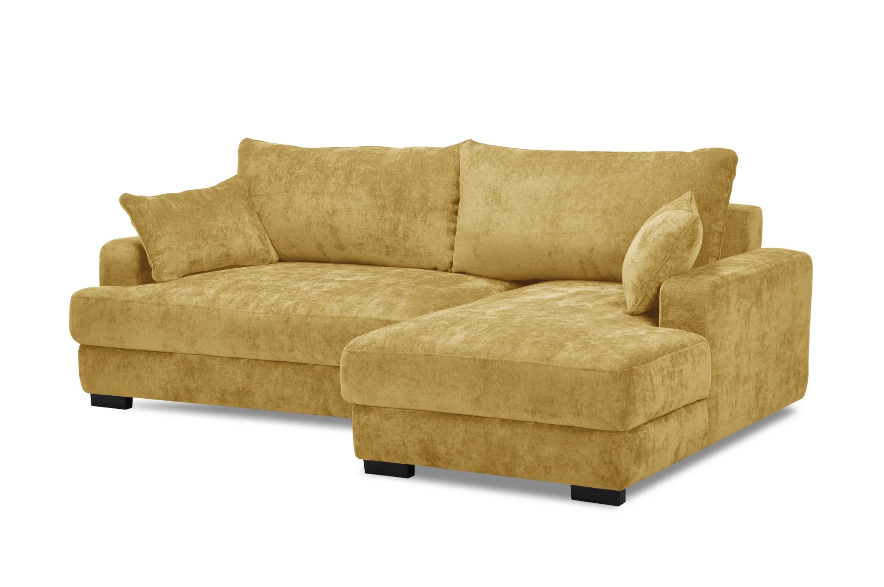 Side ugaona garnitura sa ležajem i prostorom za odlaganje 237x147x85 cm žuta desna