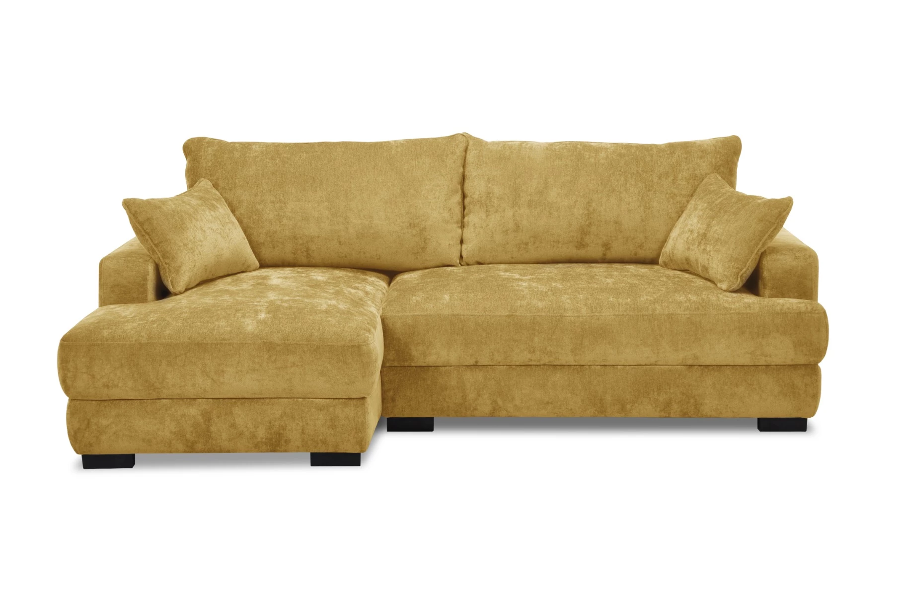 Side ugaona garnitura sa ležajem i prostorom za odlaganje 237x147x85 cm žuta leva