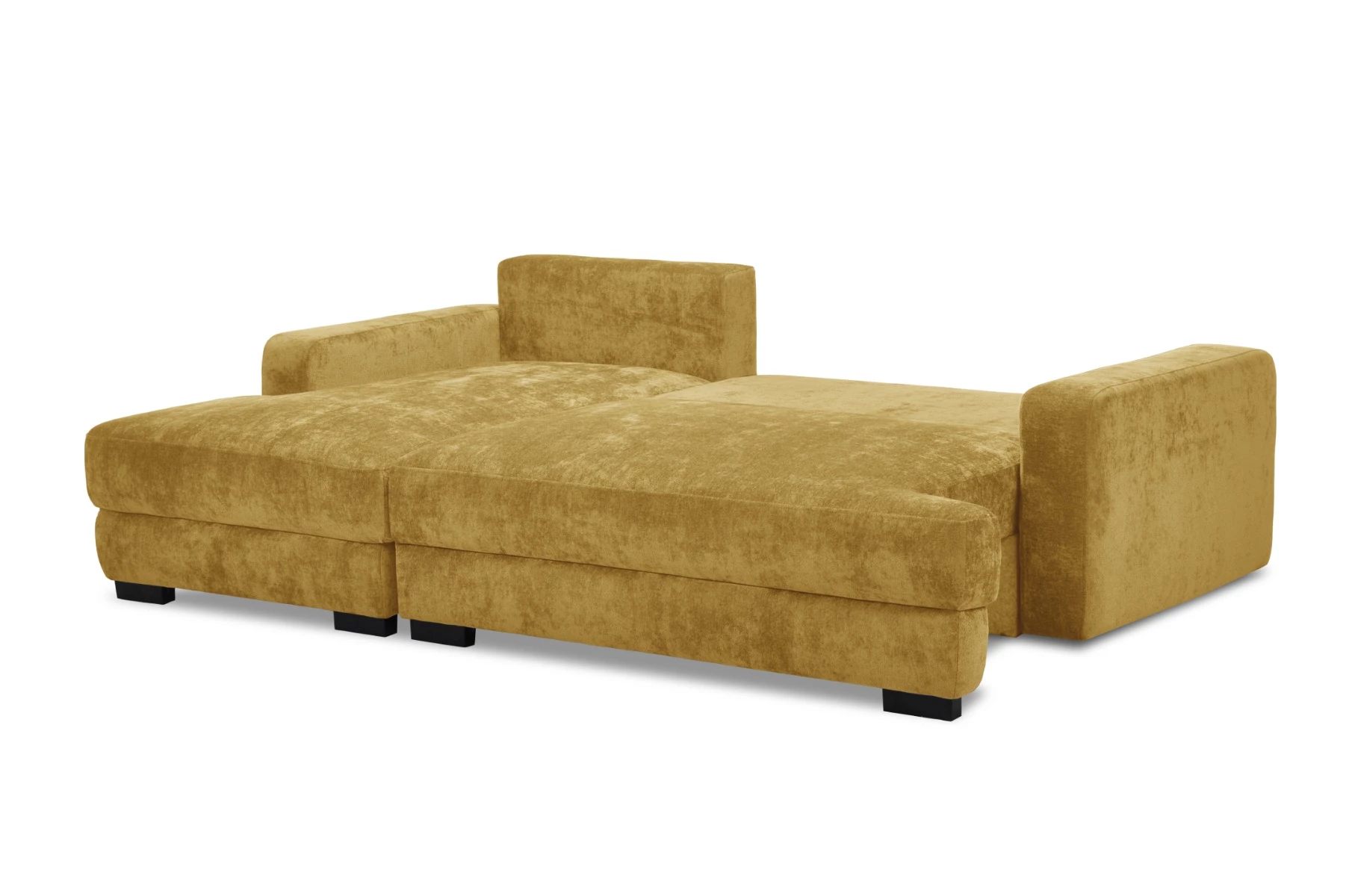 Side ugaona garnitura sa ležajem i prostorom za odlaganje 237x147x85 cm žuta leva