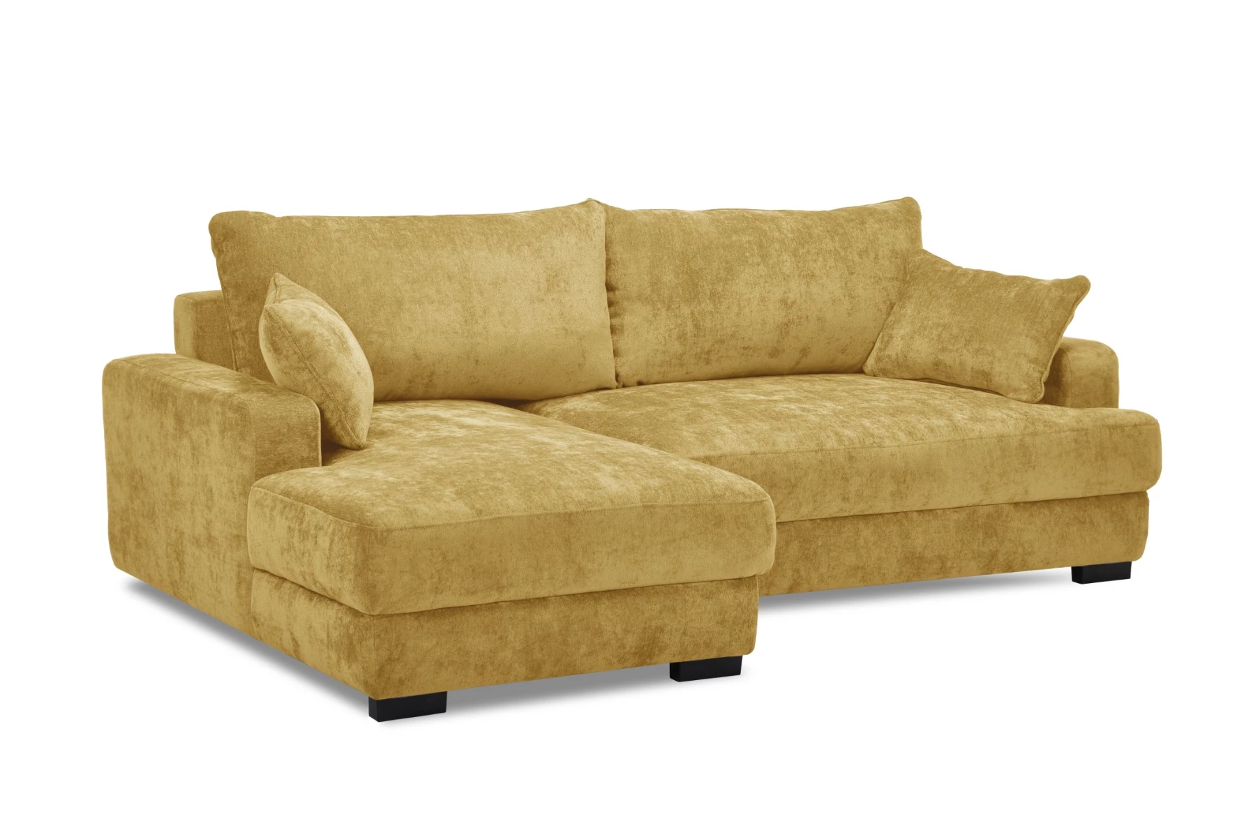 Side ugaona garnitura sa ležajem i prostorom za odlaganje 237x147x85 cm žuta leva