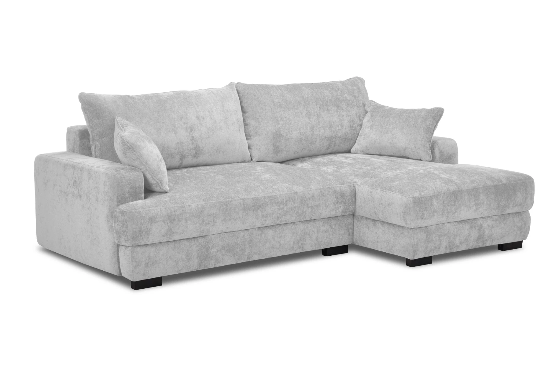 Side ugaona garnitura sa ležajem i prostorom za odlaganje 237x147x85 cm svetlo siva desna