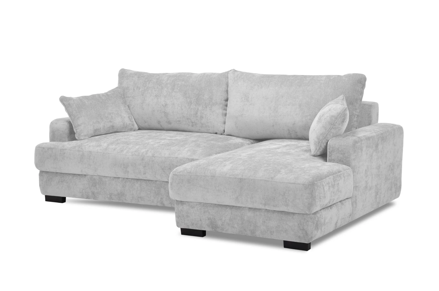 Side ugaona garnitura sa ležajem i prostorom za odlaganje 237x147x85 cm svetlo siva desna