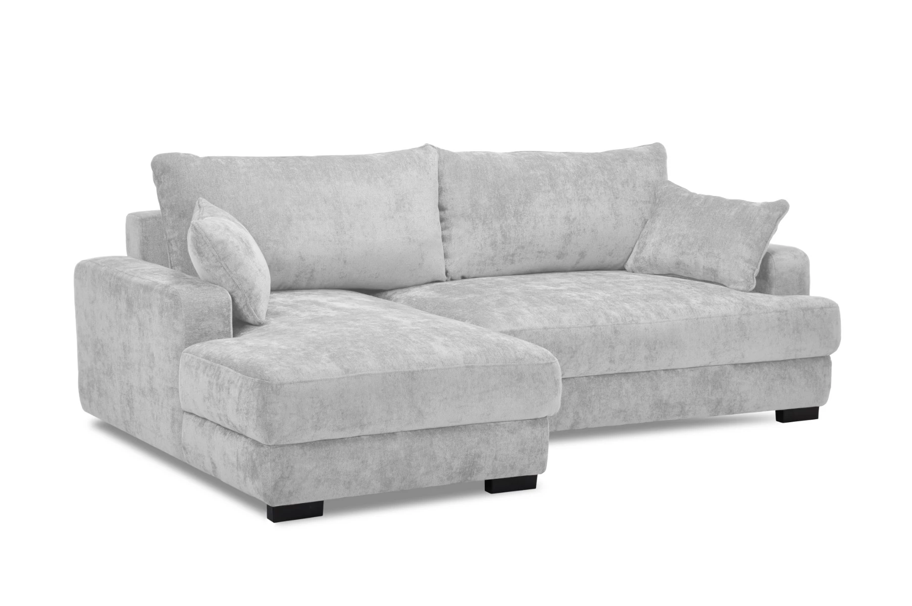 Side ugaona garnitura sa ležajem i prostorom za odlaganje 237x147x85 cm svetlo siva leva