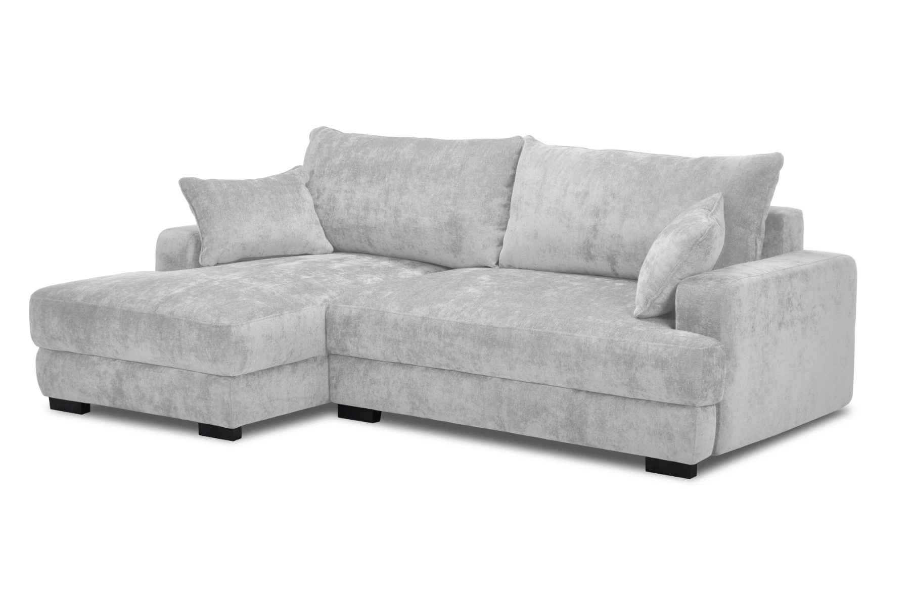 Side ugaona garnitura sa ležajem i prostorom za odlaganje 237x147x85 cm svetlo siva leva