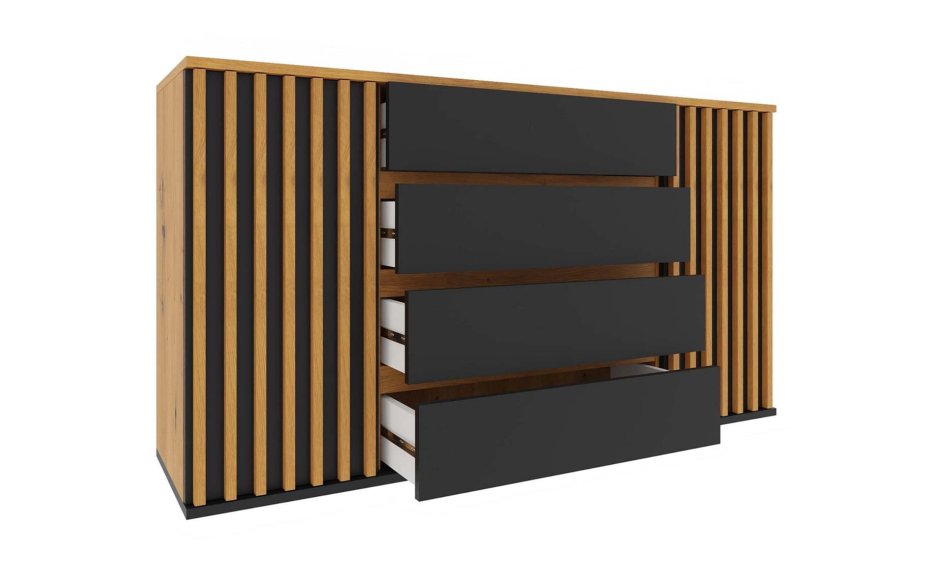 Nairobi komoda 160x44x88 cm artisan/crna