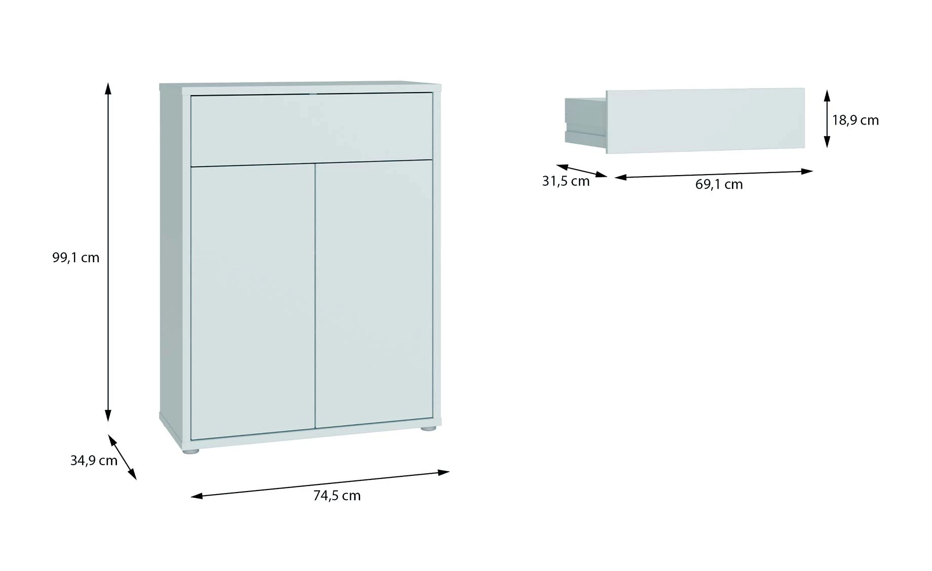 Alice cipelarnik 74.1X34.9X99.1 cm svetlo siva