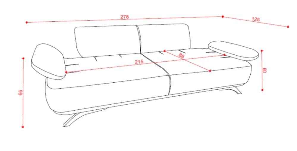 Halfeti trosed sa ležajem 243x102x81 cm bež