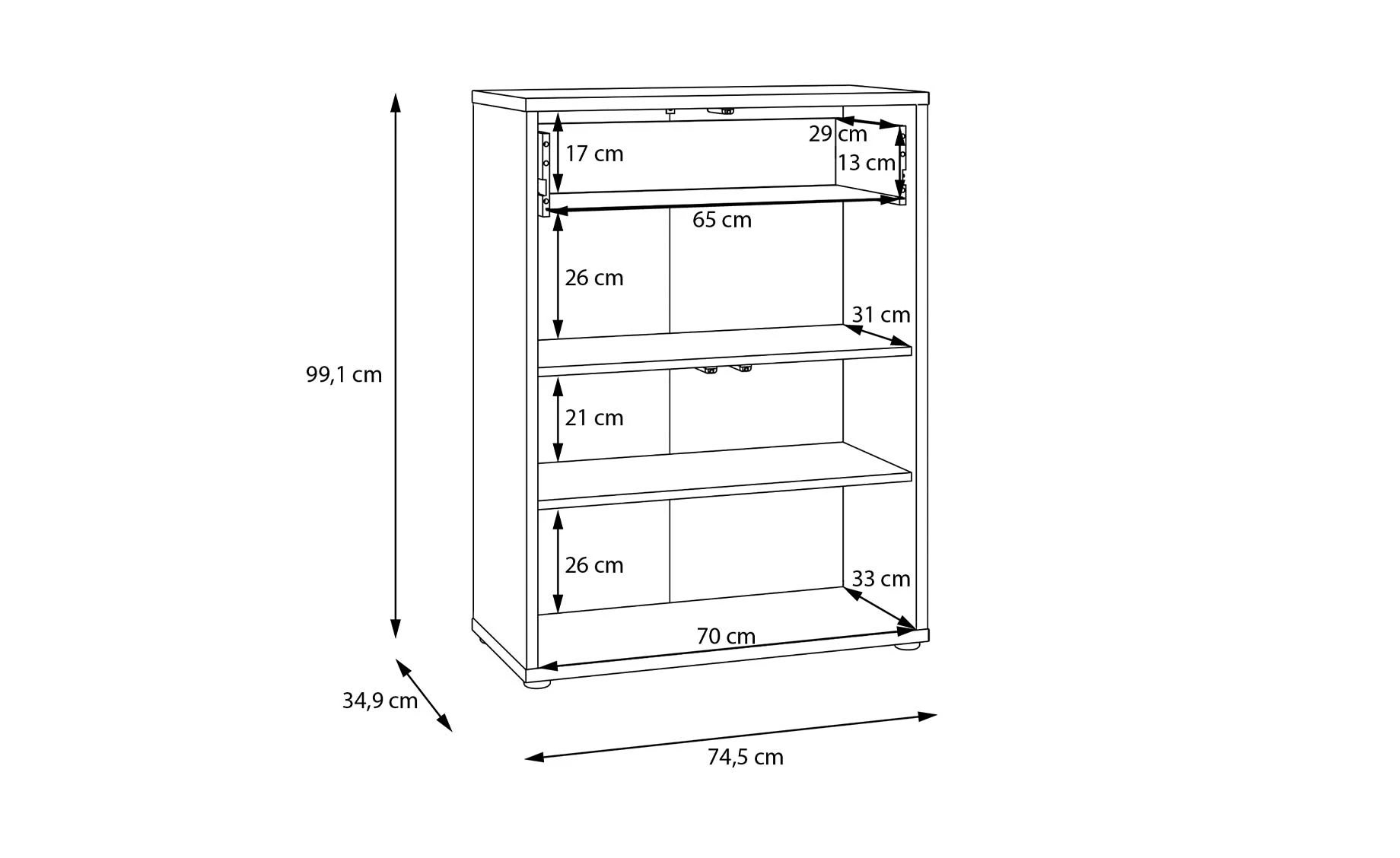 Alice cipelarnik 74,1x34,9x99,1 cm sage