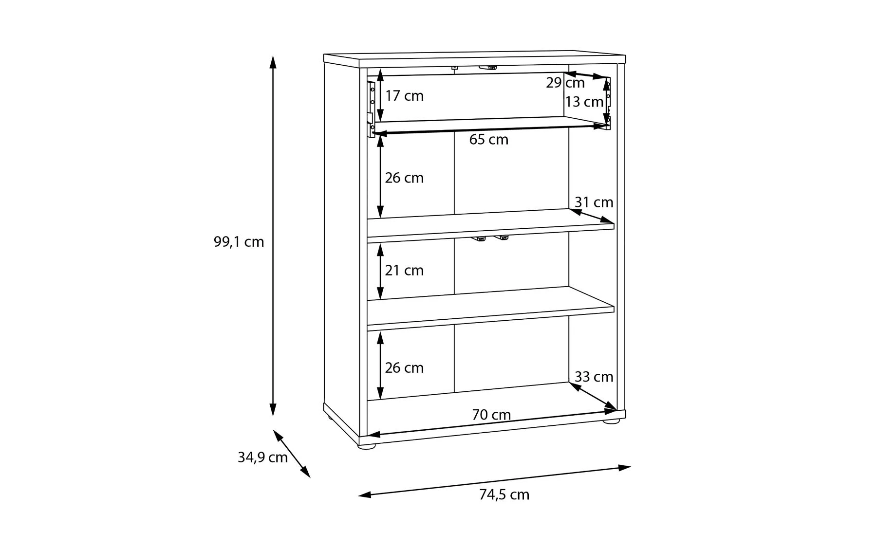Alice cipelarnik 74.1X34.9X99.1 taupe