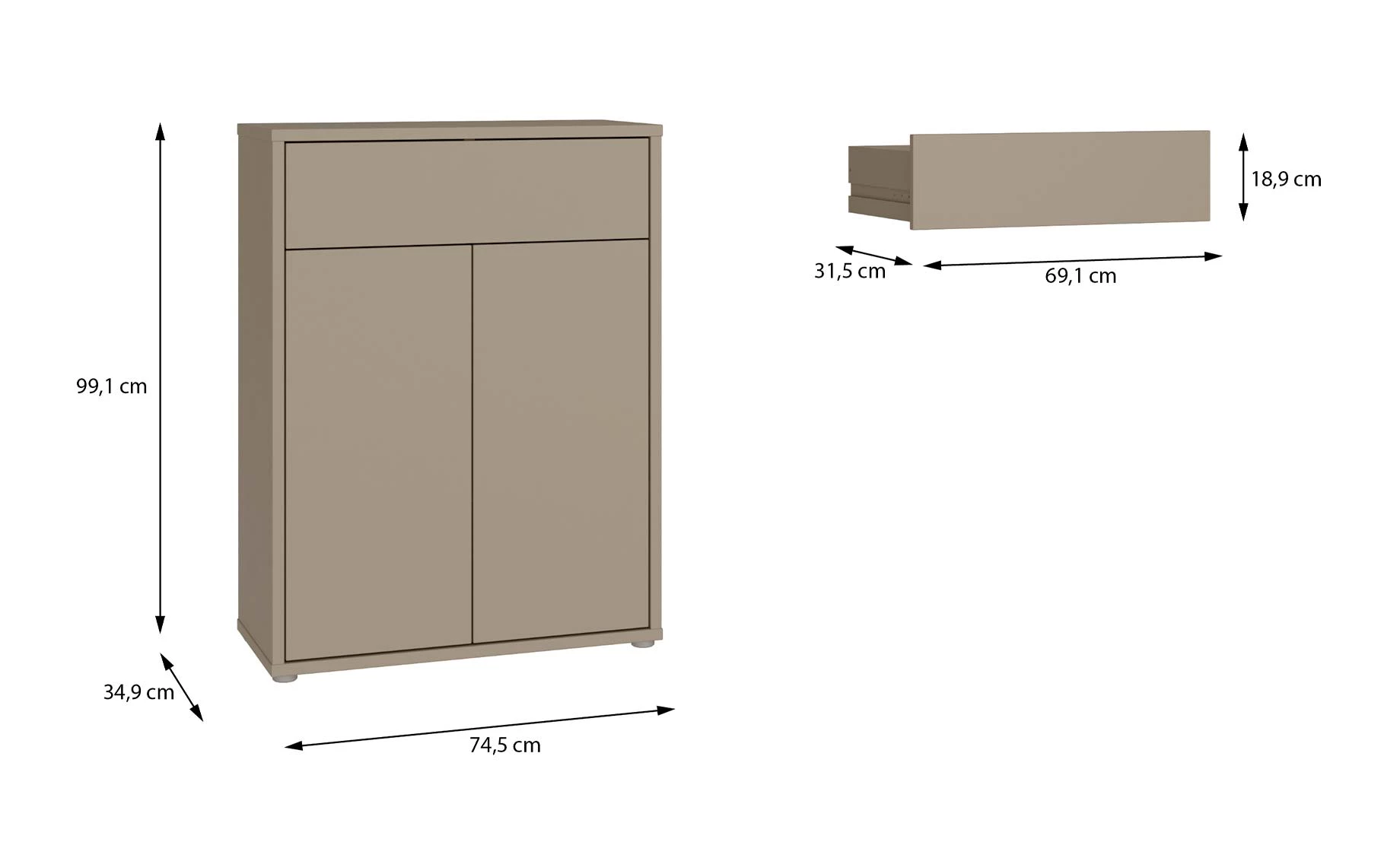 Alice cipelarnik 74.1X34.9X99.1 taupe