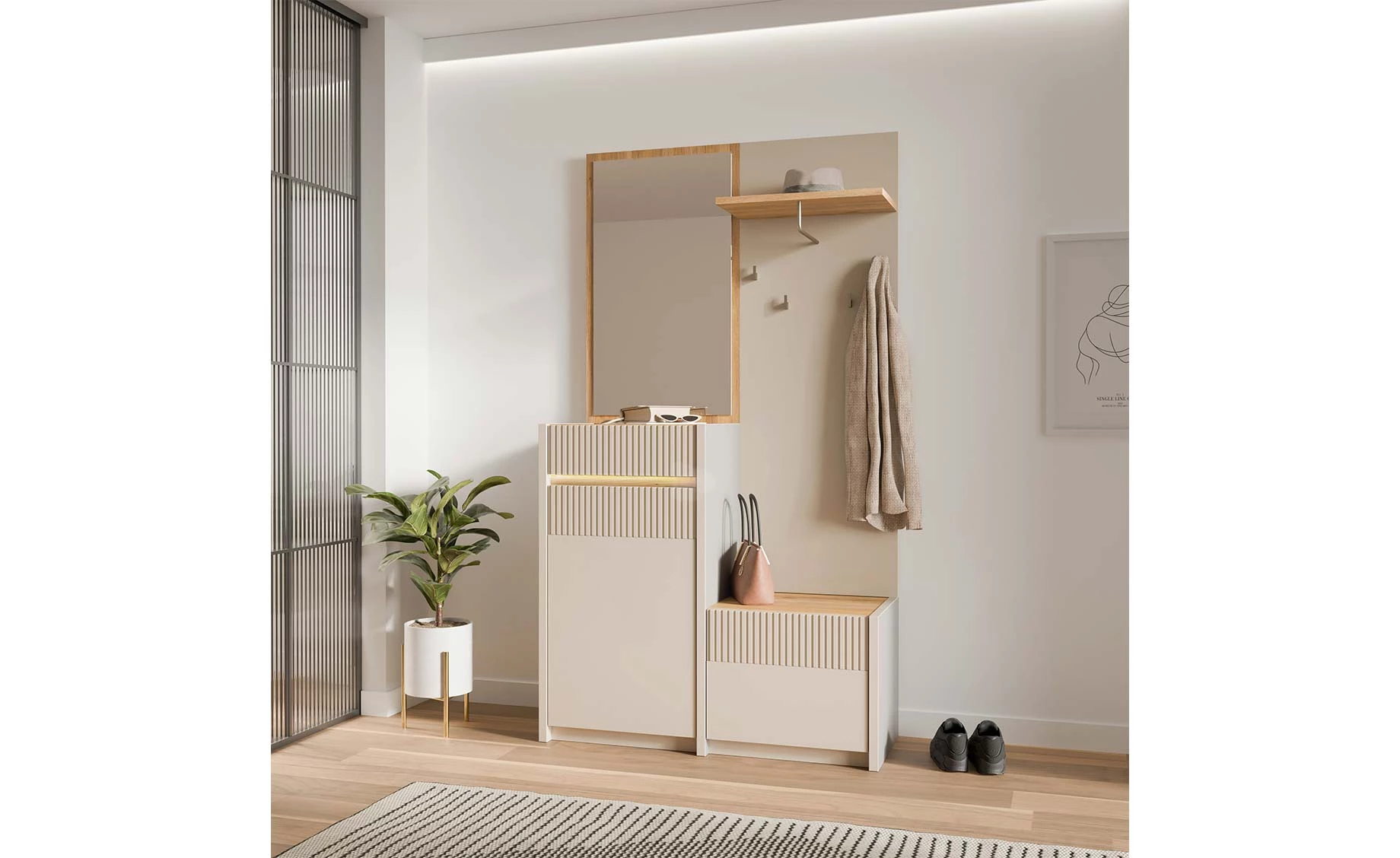 OAK SQUARE PREDSOBLJE 108.4X41.7X195.9 SAND