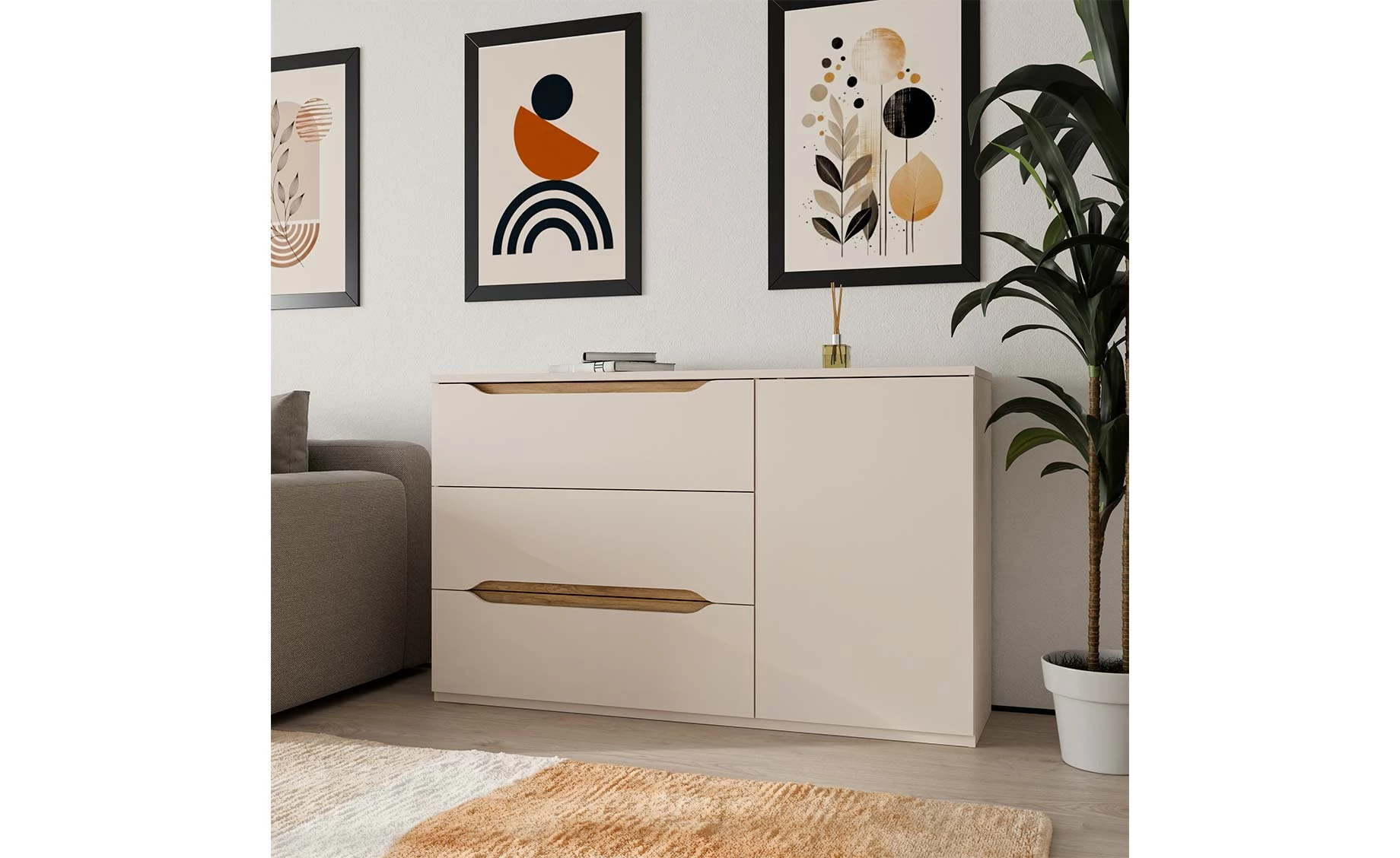 Edwal komoda 149,8x41,5x92,3 cm sand