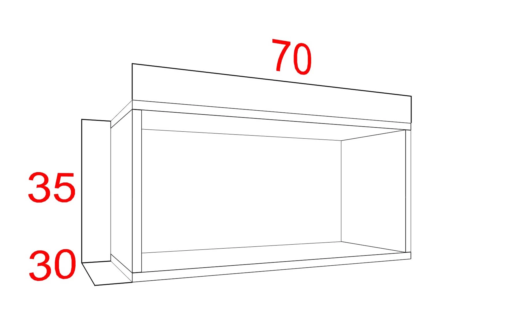 Izumi zidna polica 70x30x35 cm mat bela