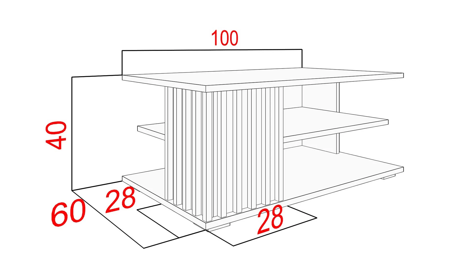 Nairobi klub sto 100x60x40 cm artisan hrast/crna