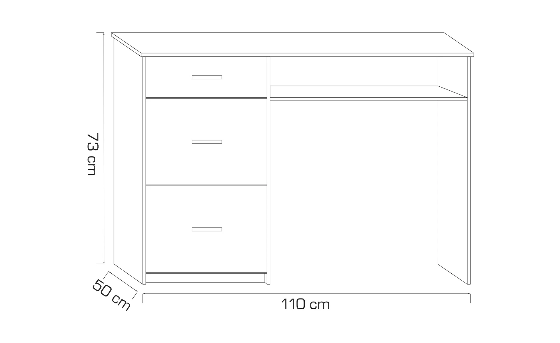 Neapol radni sto 110x75x55 cm