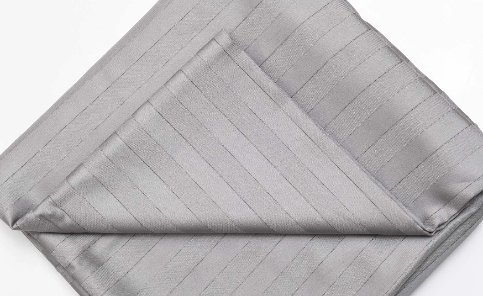 Posteljina saten 220x240cm siva pruge