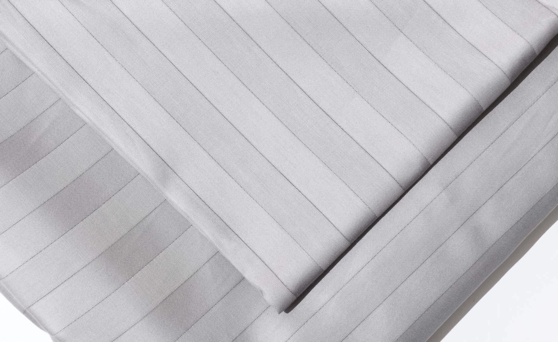 Posteljina saten 220x240cm siva pruge