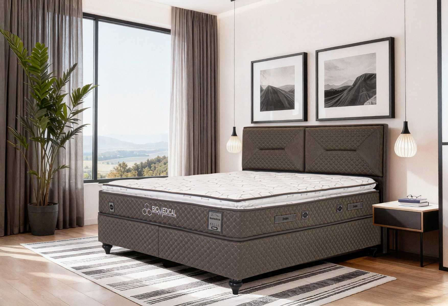 Bio medical boxspring krevet 146x199x113,5 cm smeđi